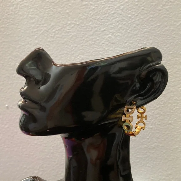 Sale! Dior Gold and Teal Women's Earrings - Picture 2 of 6